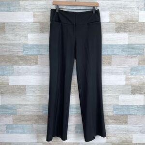 Karen Kane Career Trouser Pants Solid Black Mid Rise Stretch Unlined Womens 4